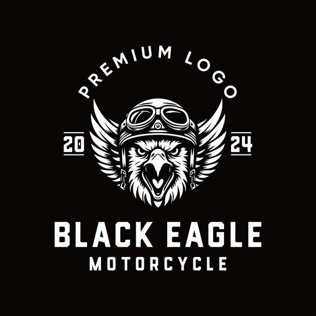 Vector black eagle motorcycle logo emblem