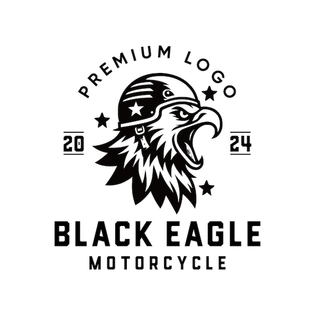 Vector black eagle motorcycle logo emblem