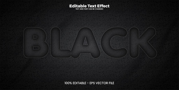 Black editable text effect in modern trend style