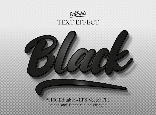 Black Editable Text Effect Vector