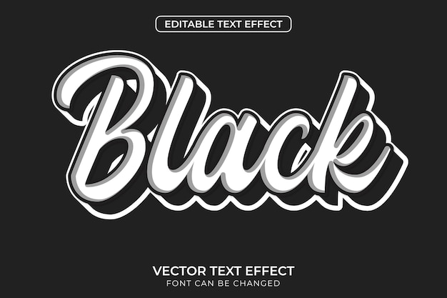 Vector black editable text effect