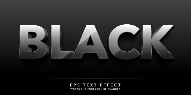 Black editable text effect