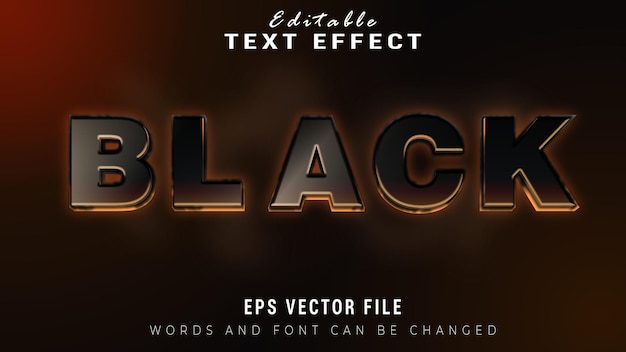 Black editable vector text effect