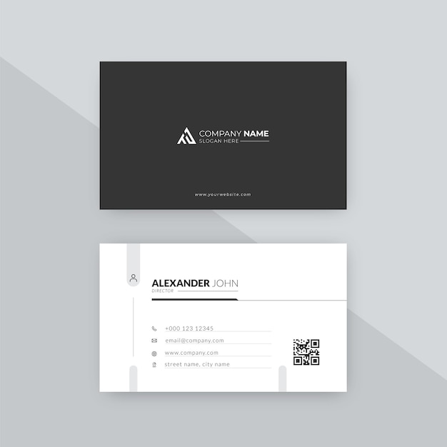 Black elegant business card layout