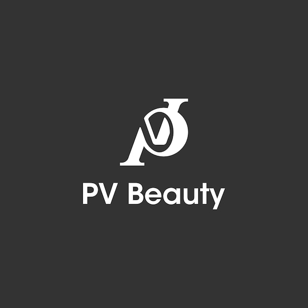 뷰티 회사 디자인 영감을 위한 검은색의 우아한 여성 Ipv 문자 로고