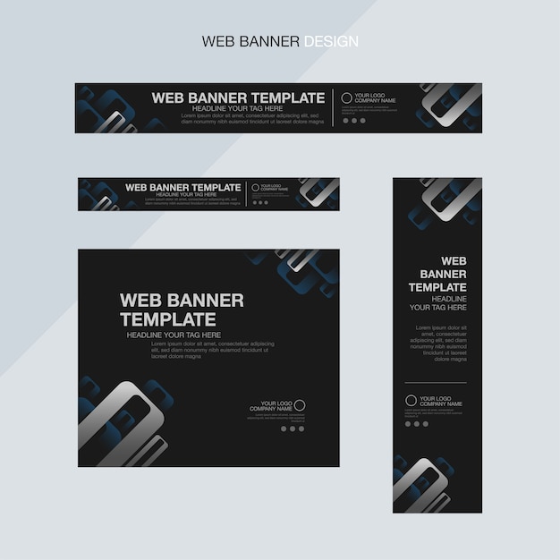 black elegant web banner template 