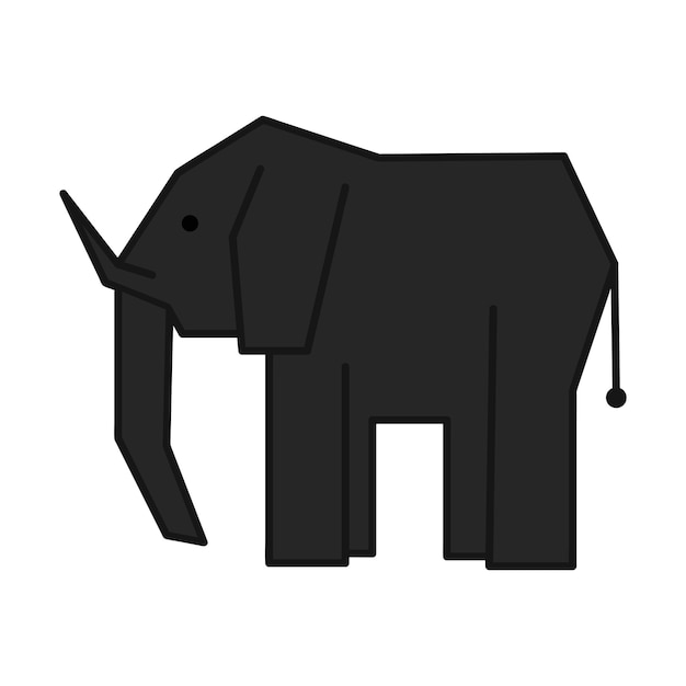 Black elephant silhouette - vector isolated on a white background.