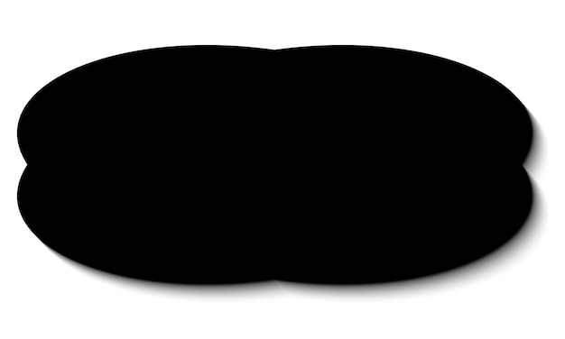 Vector black ellipse frame white background speech bubble isolated and copy space