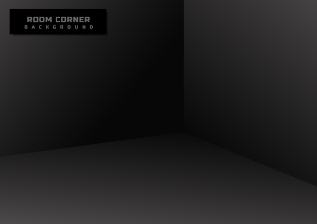 Vector black empty room corner