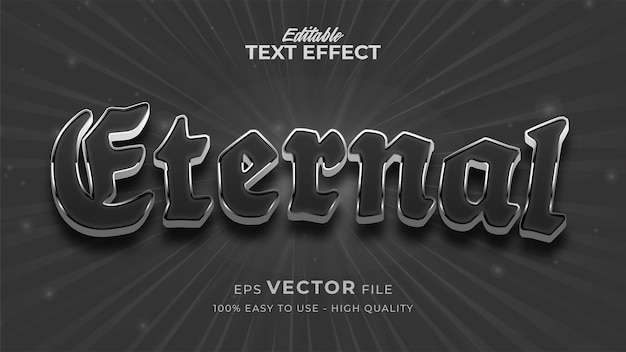 Black eternal editable text effect