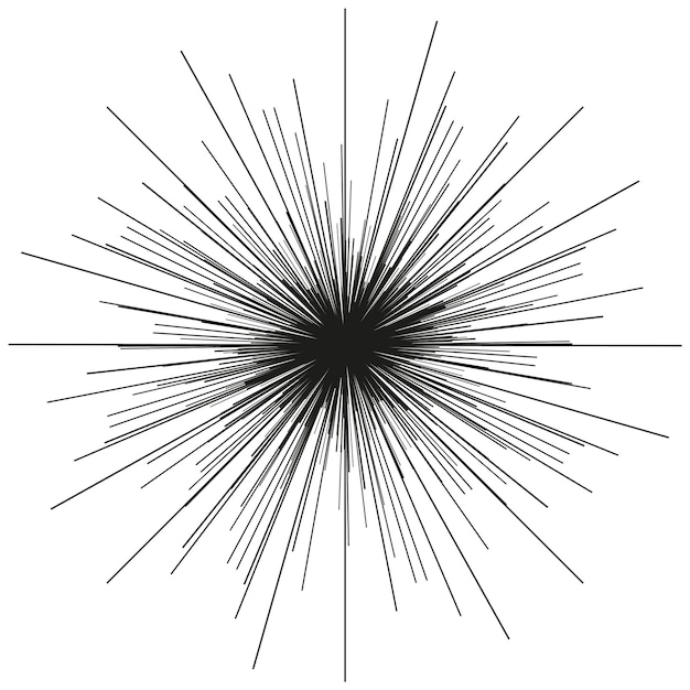 Вектор Черный взрыв фейерверка фейерверк с лучами, изолированные на белом фоне