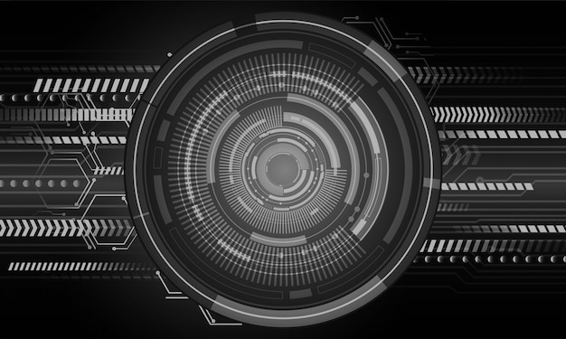 Black eye cyber circuit future technology background