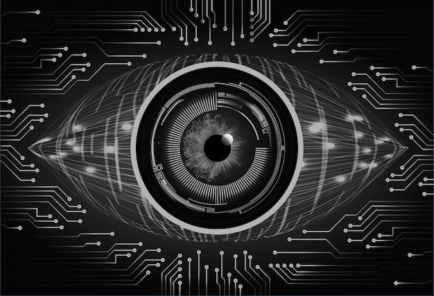 Black eye cyber circuit future technology background