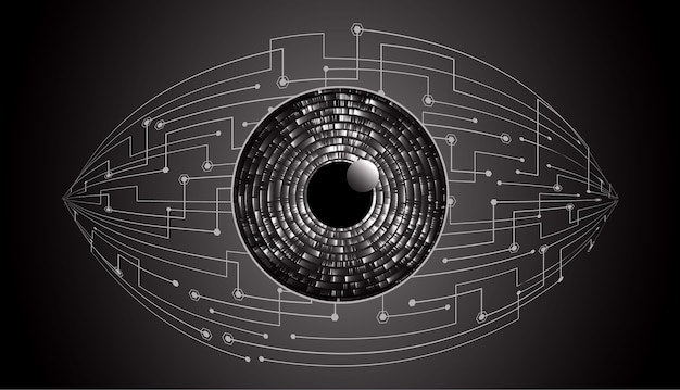 Vector black eye cyber circuit future technology concept background