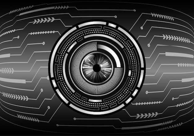 Black eye cyber circuit future technology concept background