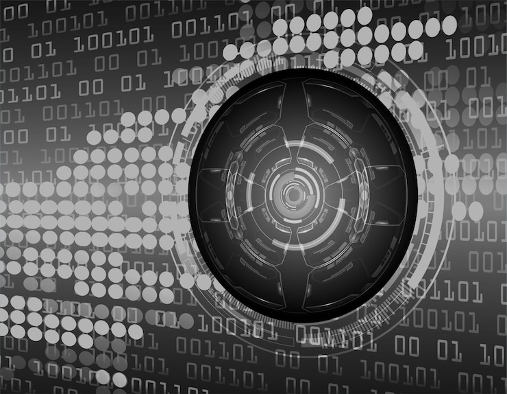 Vector black eye cyber circuit future technology concept background