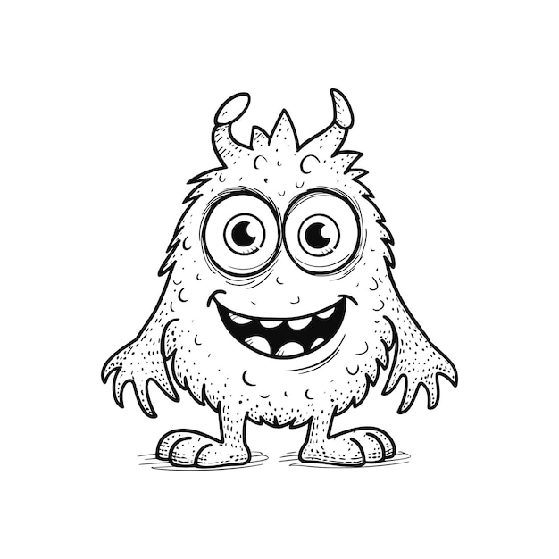 Vector black eyed monster coloring fun for kids