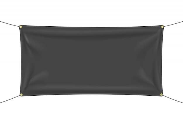 Vector black fabric with folds