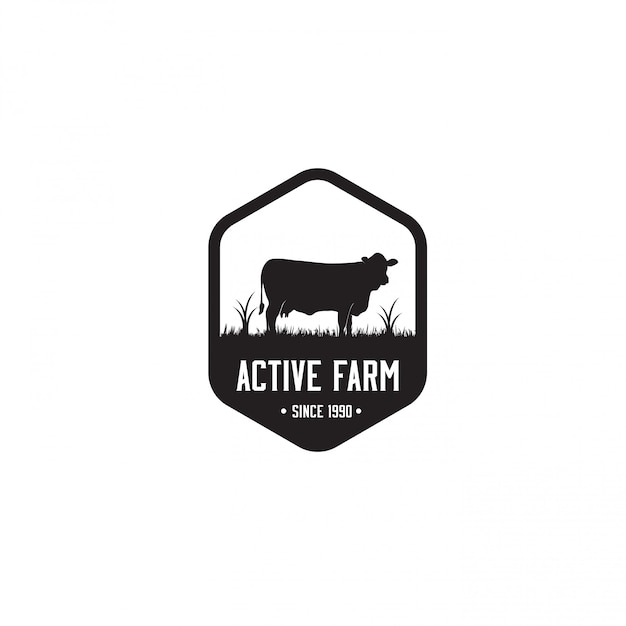 Black farm logo template