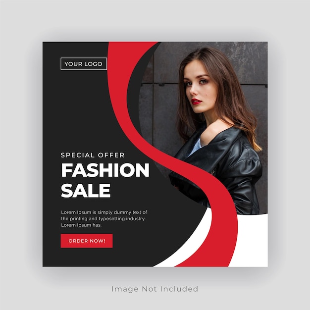 Black fashion sale post banner design