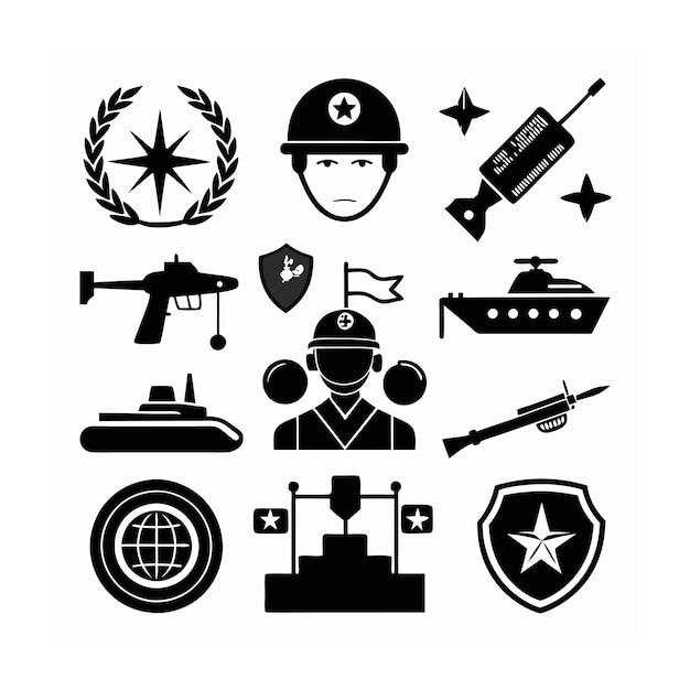 Black Filled Icons Set