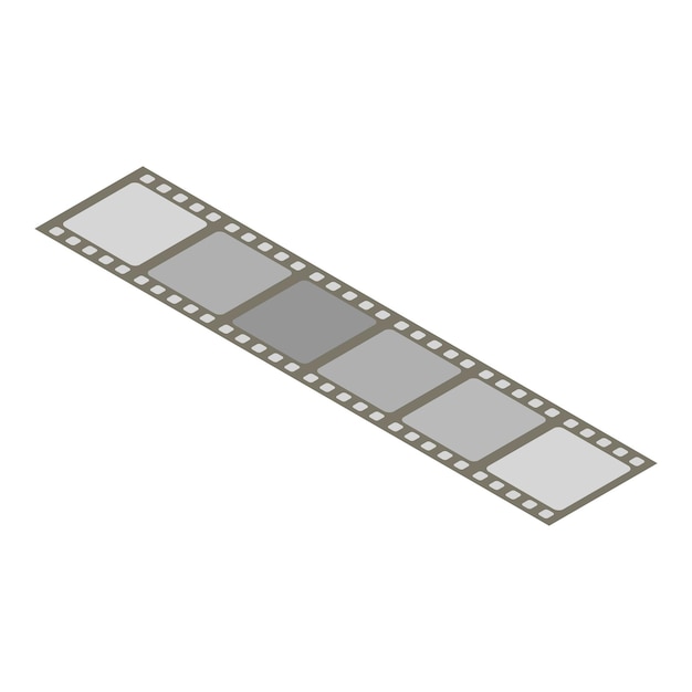검은 필름 아이콘 흰색 배경에 고립 된 웹 디자인을 위한 검은 필름 벡터 아이콘의 아이소메트릭