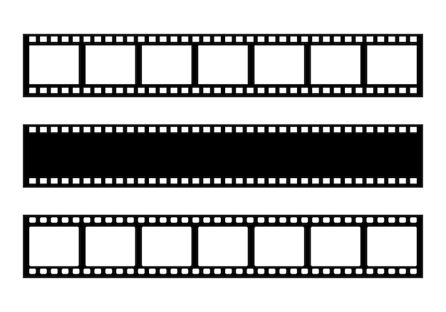 ベクトル 白い古い映画館と写真テープレトロなデザイン要素で分離された黒いフィルムストリップ