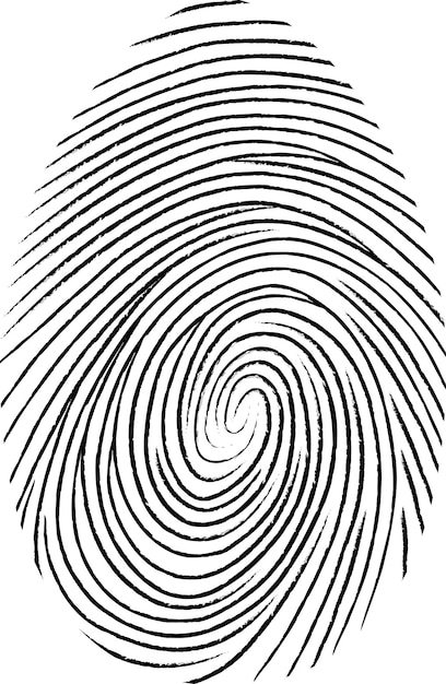 Black fingerprint shape secure identification Vector fingerprint illustration