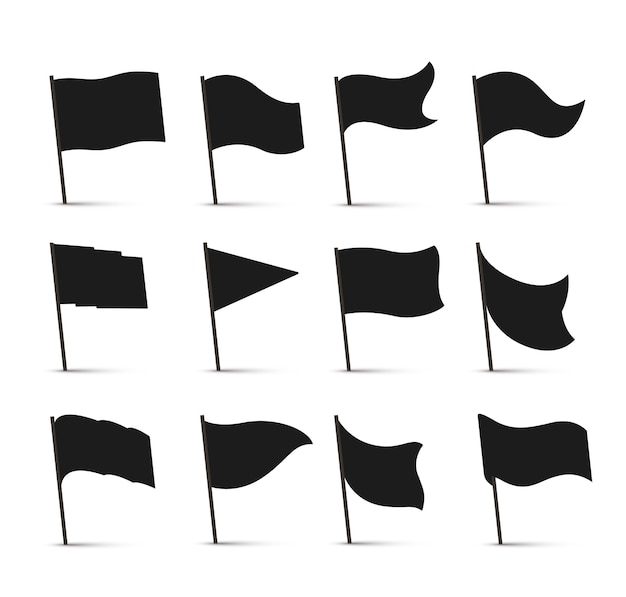 Black flag icons