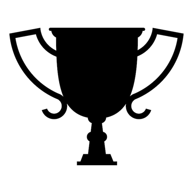 Black flat golden winner cup icon