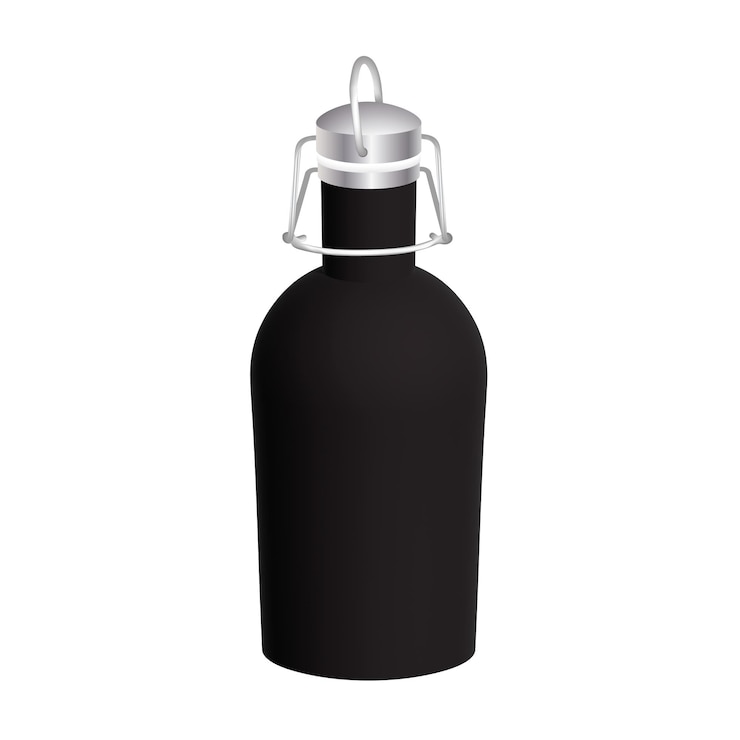 Vector black flip-top bottle