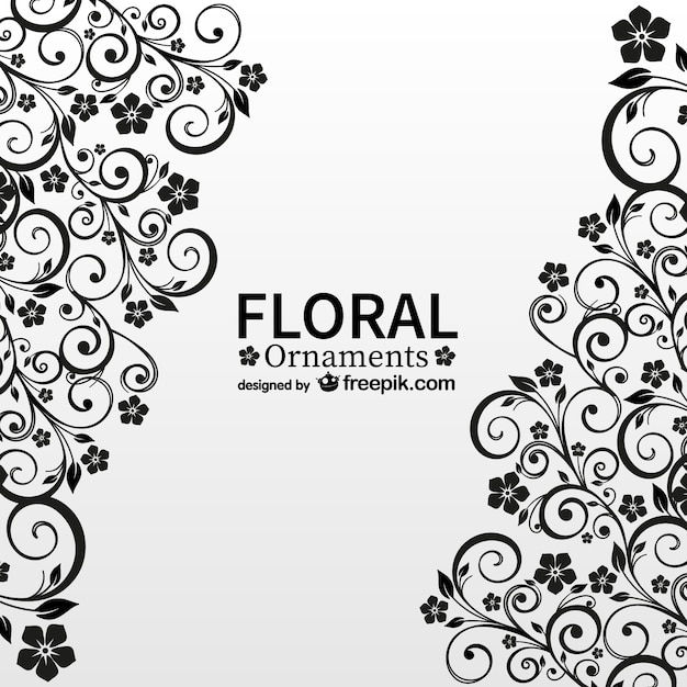 Vector black floral ornaments