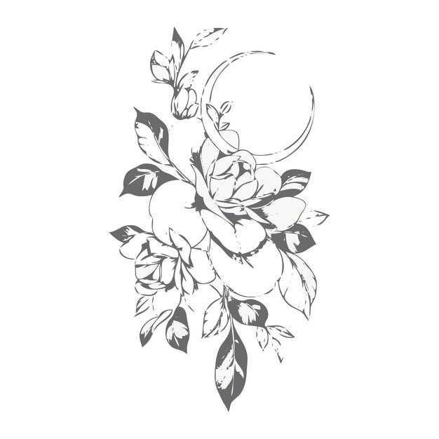 Premium Vector | Black flower desing Premium Vector | Black flower desing
