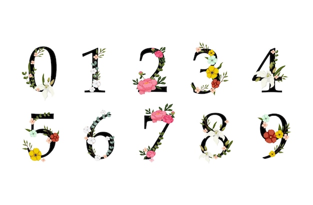 Black Font with Flowers