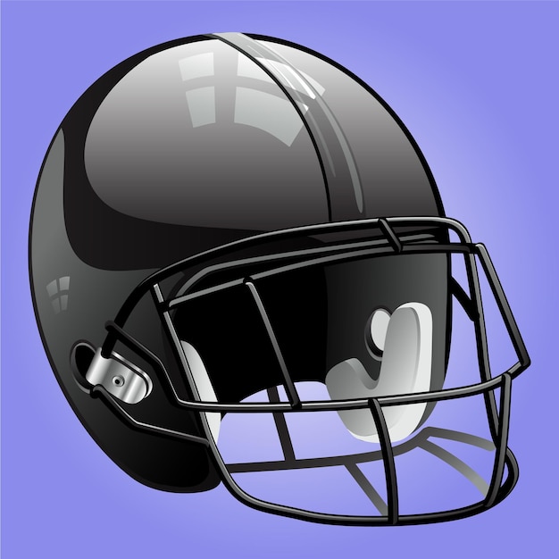 A black football helmet with the word