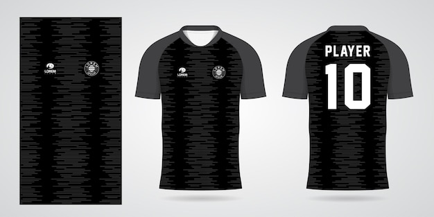 Modello di design sportivo in jersey di calcio nero