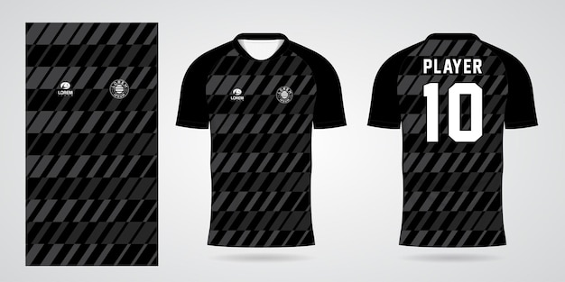 Modello di design sportivo in jersey di calcio nero