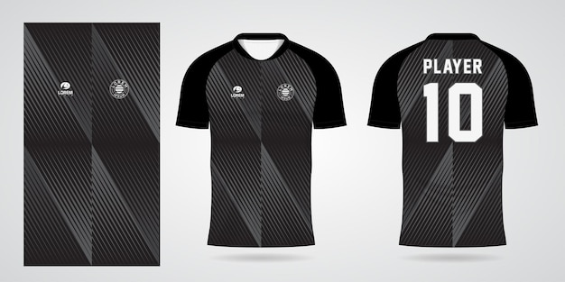 Black football jersey sport design template