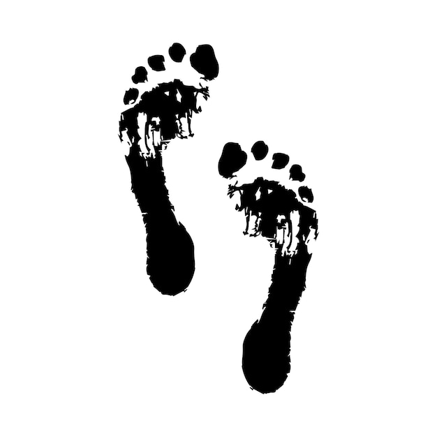 Black footprint Isolated on background