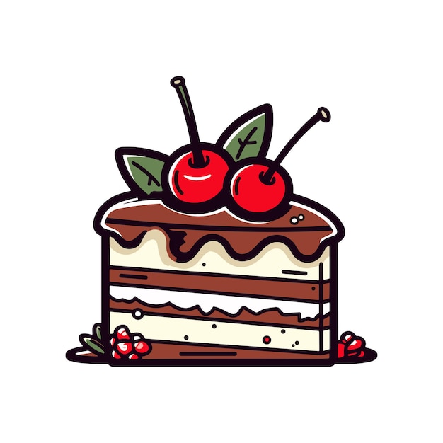 Vettore illustrazione di clip art della torta della foresta nera