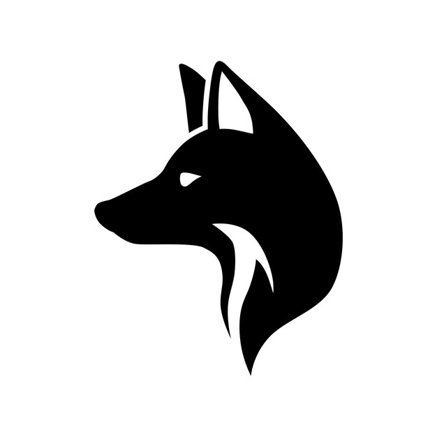 black fox head vector logo