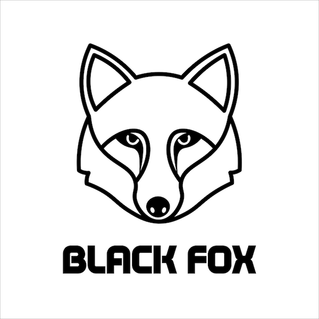 Black fox logo illustration vector design