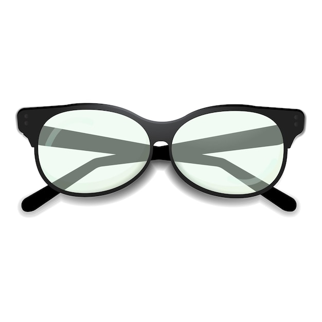ベクトル 白で隔離される黒フレームのメガネ