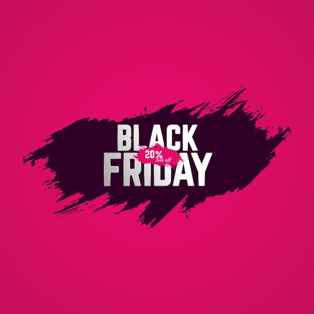 Black Friday 20 percent sale off concept for promotion discount vector illustration templae