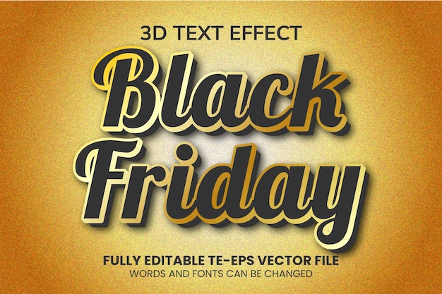 Vector black friday 3d bewerkbaar teksteffect