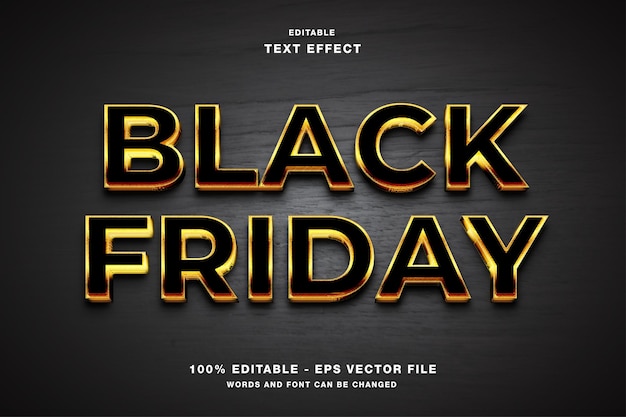 Black Friday 3d bewerkbaar teksteffect