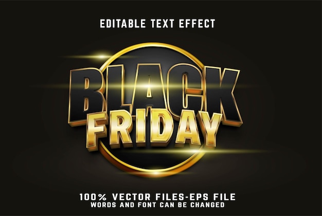 Black Friday 3d bewerkbare teksteffect premium vectoren