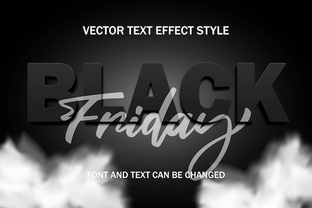 Black friday 3d testo modificabile effetto font stile modello lettering tipografia sfondo