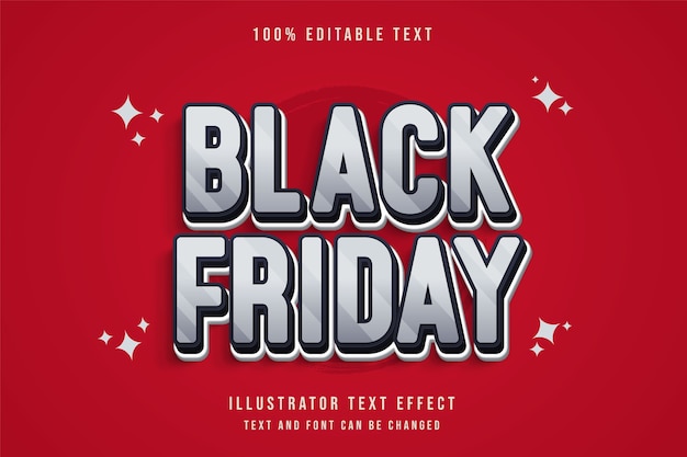 Black friday,3d editable text effect gradation text style