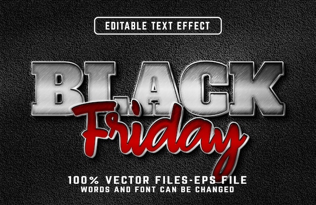 Black friday 3d effetti di testo modificabili vettori premium